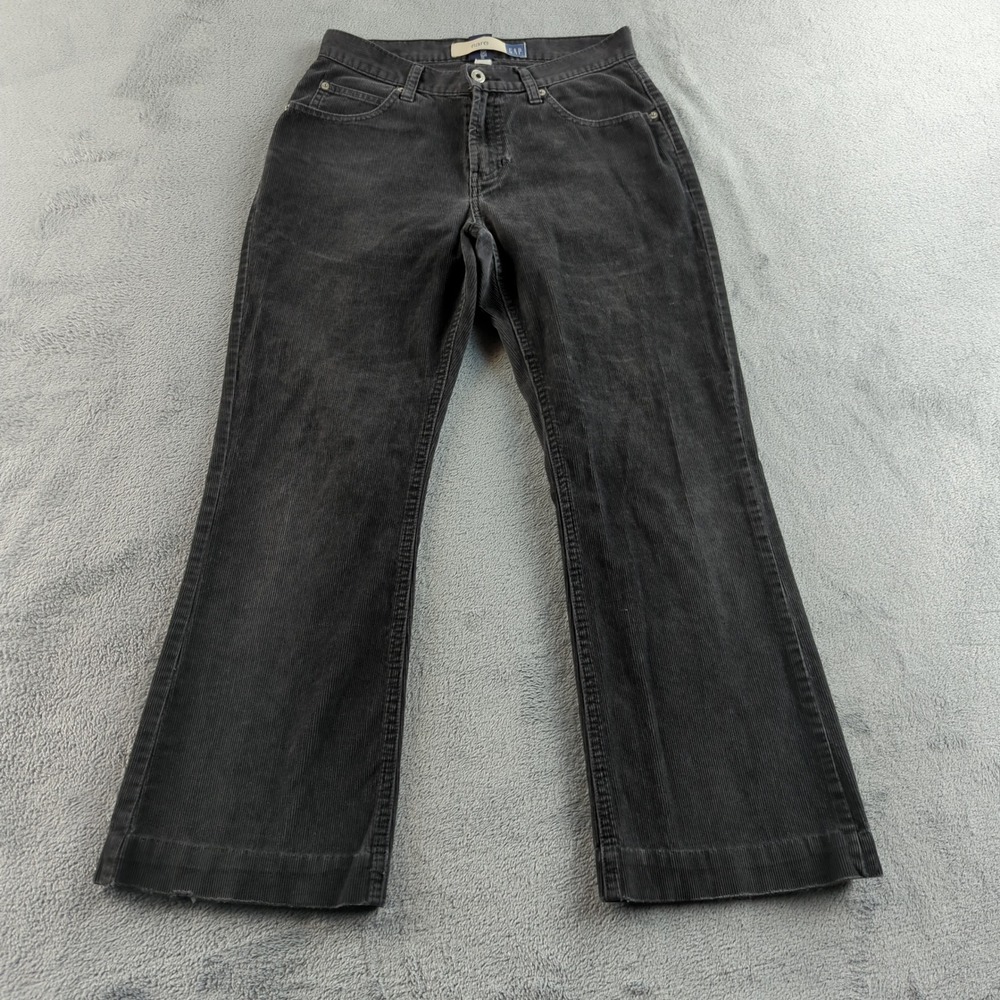 Vintage Gap Corduroy Pants Womens 4 Black Faded Flare‎ Mid Rise Y2K Denim Cotton